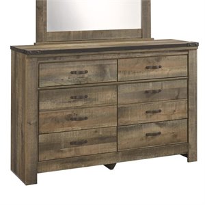 ashley furniture trinell 6 drawer wood double dresser in brown