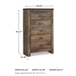 Signature Design by Ashley Trinell 5 Drawer Wood Chest in Brown
