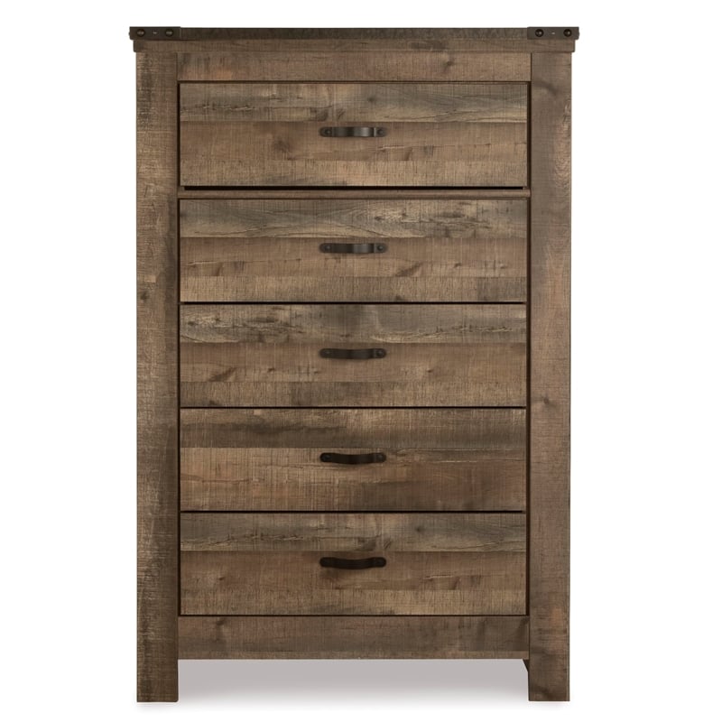 Signature Design by Ashley Trinell 5 Drawer Wood Chest in Brown