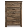 Signature Design by Ashley Trinell 5 Drawer Wood Chest in Brown