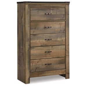 Signature Design by Ashley Trinell 5 Drawer Wood Chest in Brown
