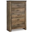 Signature Design by Ashley Trinell 5 Drawer Wood Chest in Brown