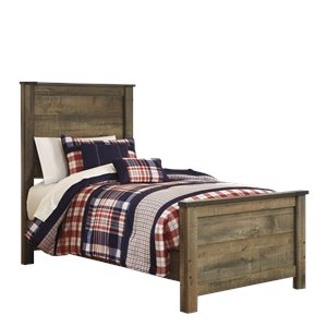 trinell wood panel bed in brown