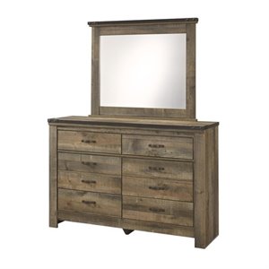 ashley furniture trinell 2 piece wood dresser set in brown