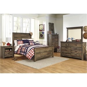 ashley trinell wood full panel bedroom set in brown