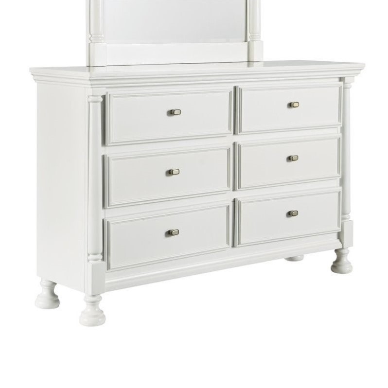 Ashley Furniture Kaslyn 6 Drawer Wood Double Dresser in White Cymax