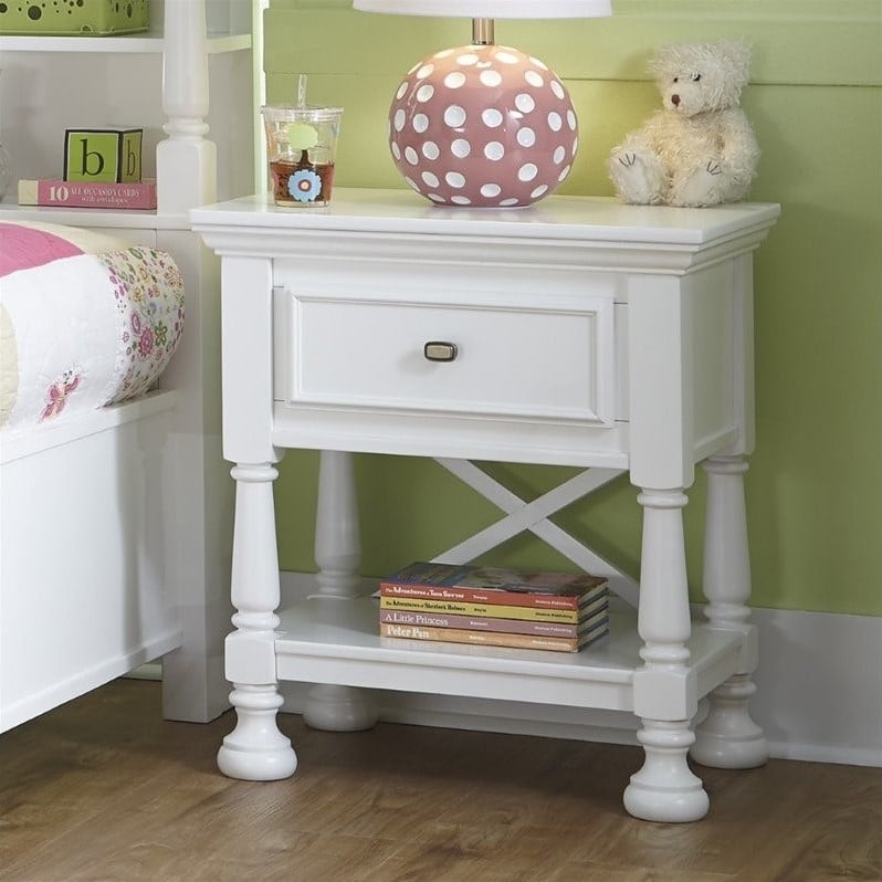 Ashley Furniture Kaslyn 1 Drawer Wood Nightstand in White Cymax Business