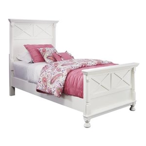 kaslyn wood panel bed in white