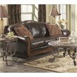 Ashley Barcelona Faux Leather Sofa in Antique - 5530038