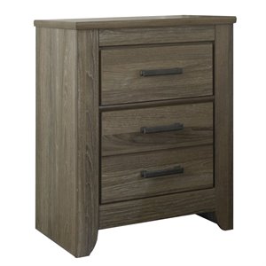 ashley furniture zelen 2 drawer wood nightstand in brown