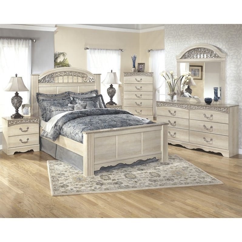Ashley Furniture Catalina 6 Piece Queen Panel Bedroom Set ...