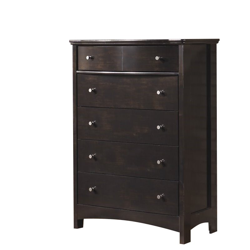 Ashley Harmony 5 Drawer Wood Chest in Dark Brown eBay