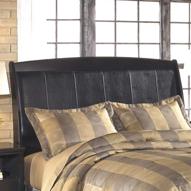 Ashley Harmony Upholstered Queen Sleigh Headboard In Dark Brown Ashley Harmony Upholstered Queen Sleigh Headboard In Dark Brown B208 77