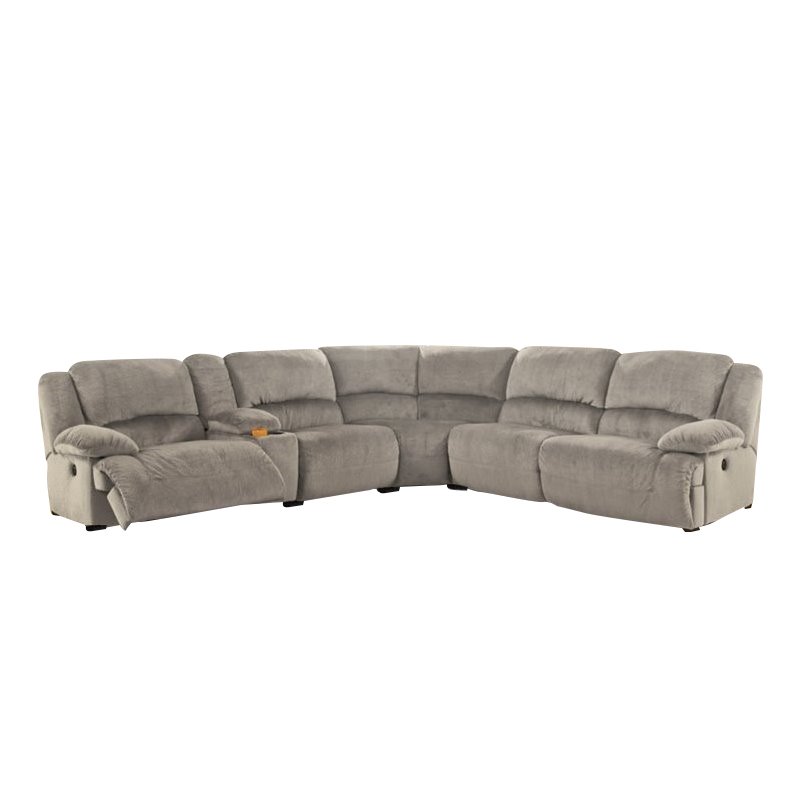 Ashley Toletta 6 Piece Corner Console Reclining Sectional in Granite