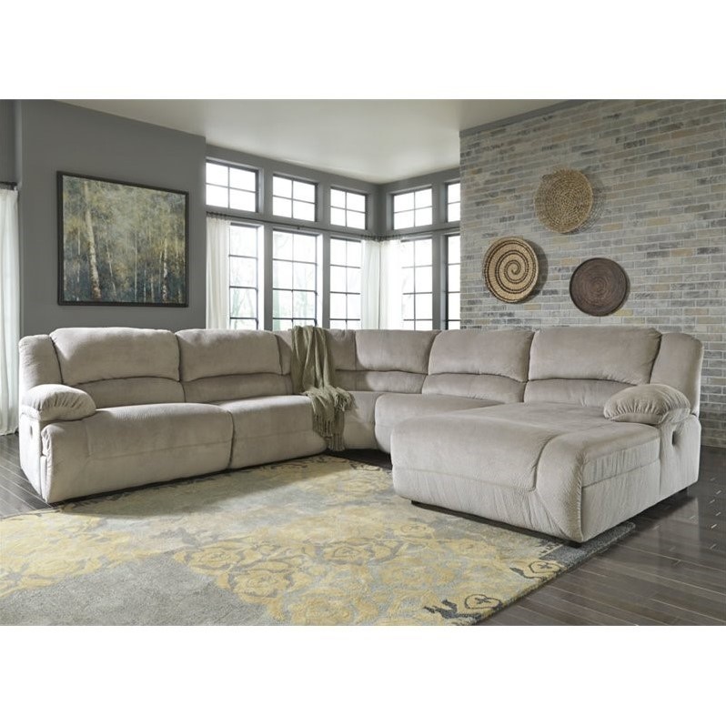 Ashley Toletta 5 Piece Right Chaise Reclining Sectional in ...