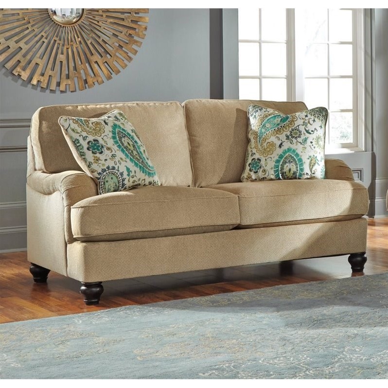 Ashley Lochian Chenille Loveseat in Bisque 5810035