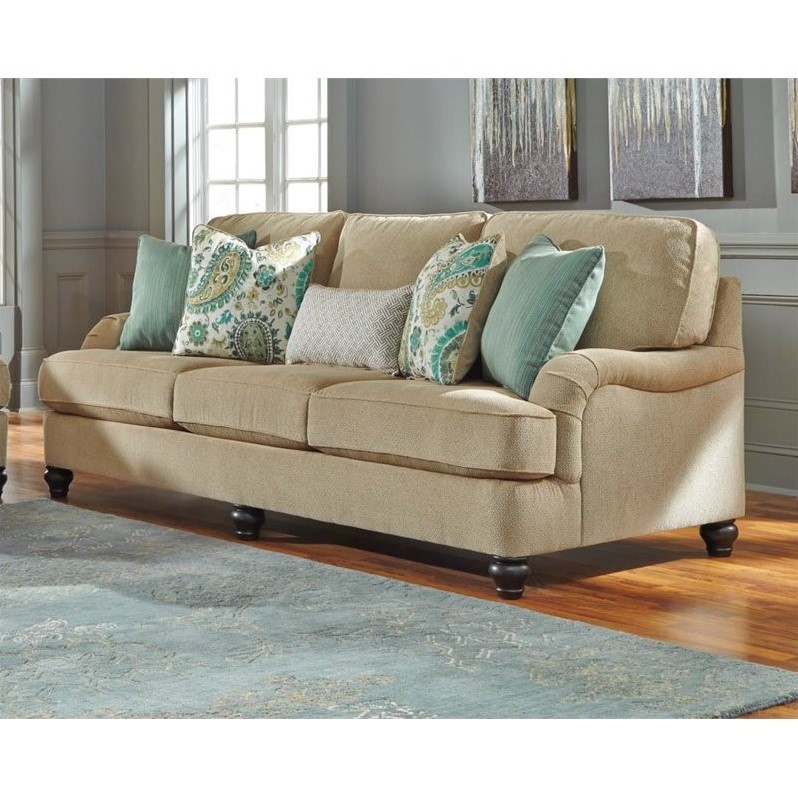 Ashley Lochian Chenille Sofa in Bisque - 5810038