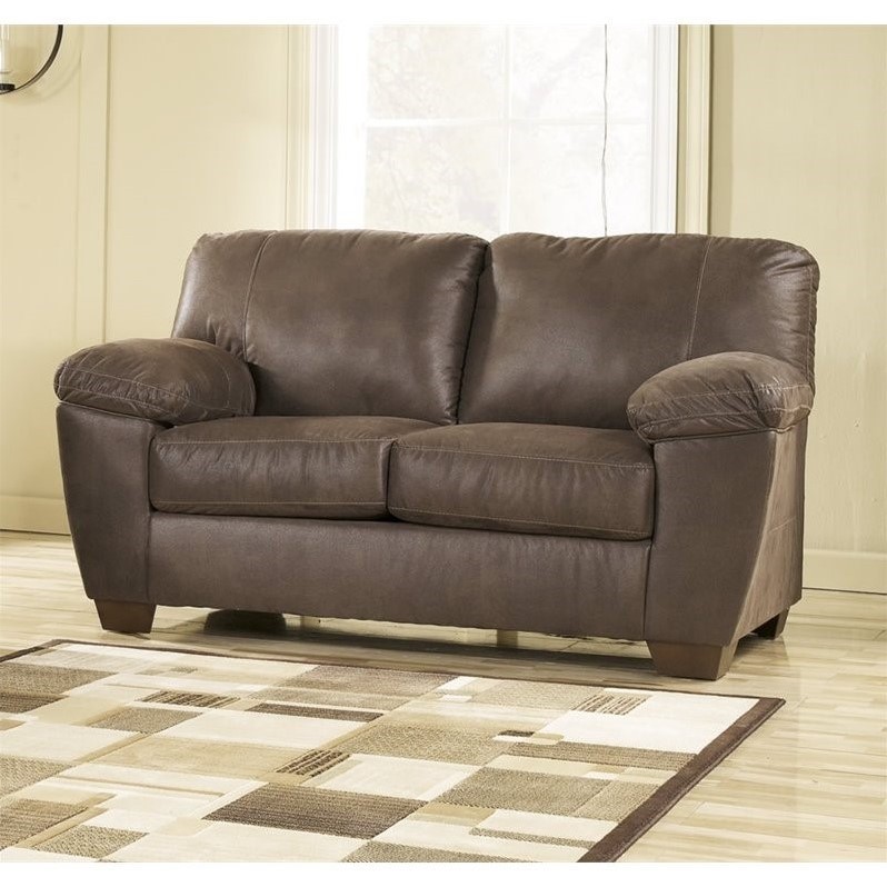 Ashley Amazon Microfiber Sofa in Walnut - 6750538