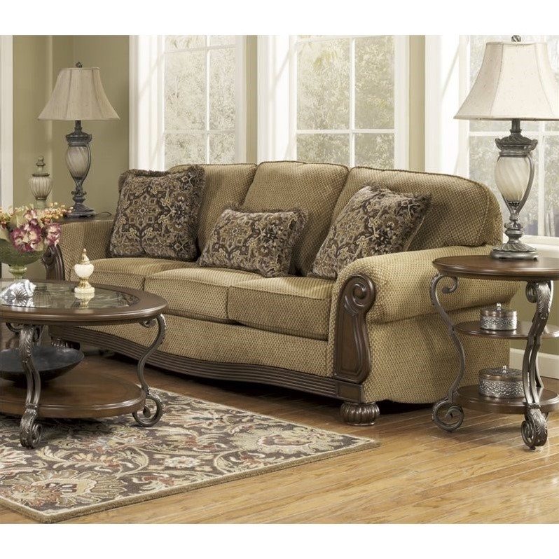 Ashley Lynnwood Fabric Sofa in Amber - 6850038