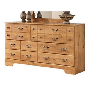 ashley furniture bittersweet 6 drawer double dresser in light brown