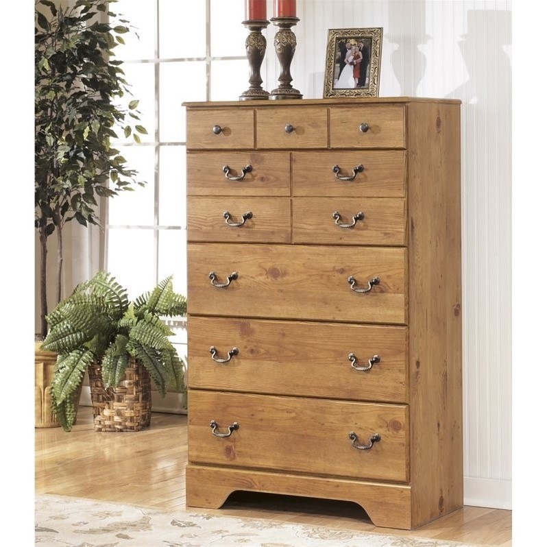 Ashley Bittersweet 5 Drawer Wood Chest in Light Brown B21946