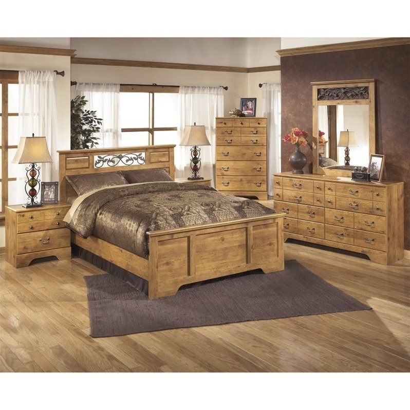 Ashley Furniture Bittersweet 6 Piece Queen Panel Bedroom Set In Brown