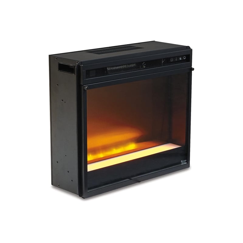 Ashley Furniture Electric LED Glass Stone Fireplace Insert in Black