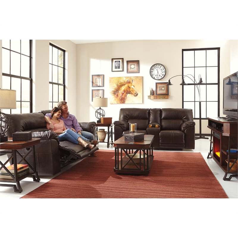 Ashley Furniture Electric LED Glass Stone Fireplace Insert in Black