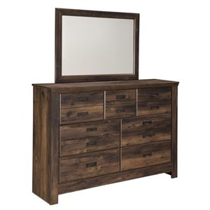 ashley furniture quinden 2 piece wood dresser set in dark brown