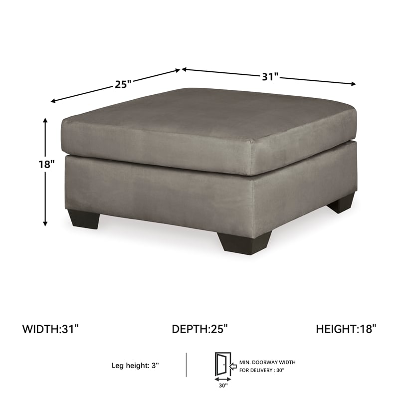 Signature Design by Ashley Darcy Fabric Ottoman in Cobblestone