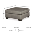 Signature Design by Ashley Darcy Fabric Ottoman in Cobblestone