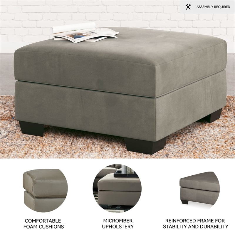 Signature Design by Ashley Darcy Fabric Ottoman in Cobblestone