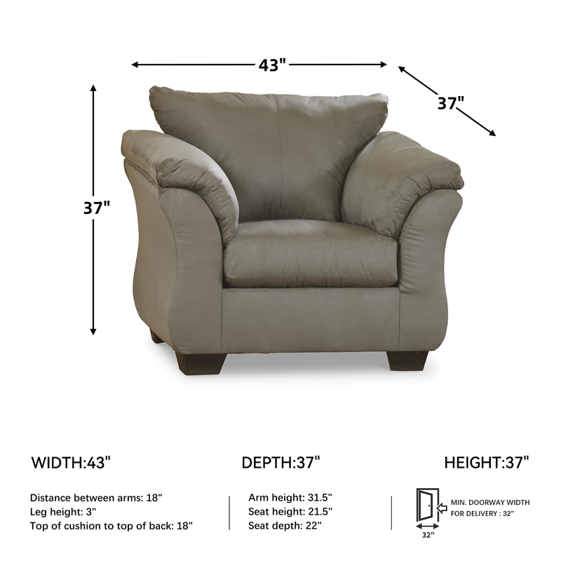 Signature Design by Ashley Darcy Fabric Chair in Cobblestone