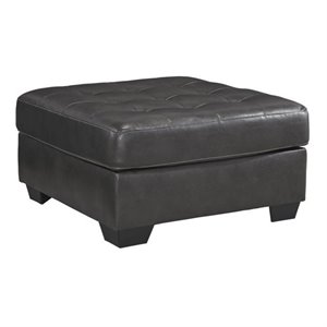 Ashley Owensbe Faux Leather Oversized Accent Ottoman in Charcoal