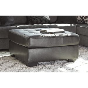 Ashley Furniture Owensbe Collection Cymax S Ashley Owensbe Faux Leather Oversized Accent Ottoman In Charcoal