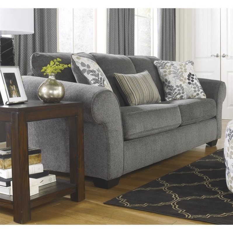 Ashley Makonnen Chenille Sofa in Charcoal - 7800038