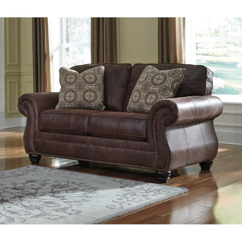 faux leather loveseat ashley breville faux leather loveseat in espresso 8000335 faux leather loveseat ashley breville faux leather loveseat in espresso 8000335