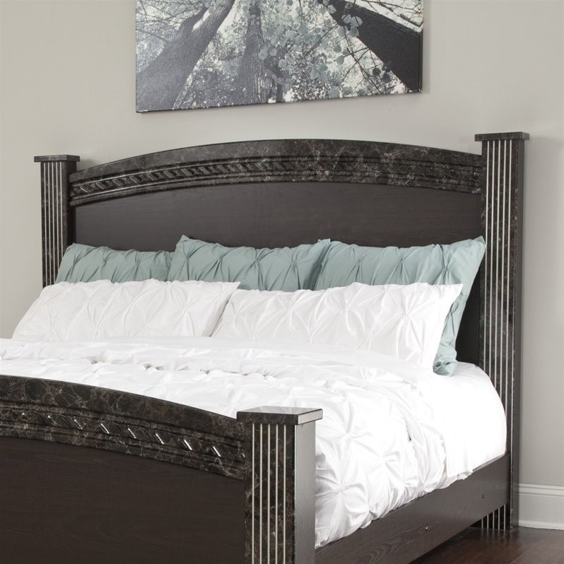 Ashley Vachel Wood King Poster Panel Headboard in Dark Brown B26461