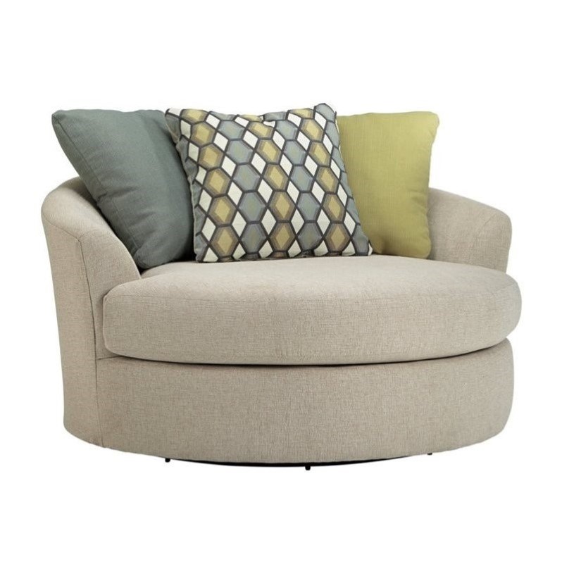 Ashley Casheral Fabric Oversized Swivel Accent Chair in