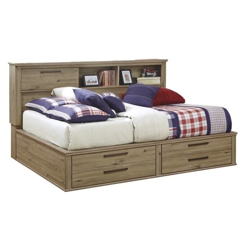 Ashley Dexifield Wood Full Bookcase Mates Bed in Dry Brown B298058588KIT