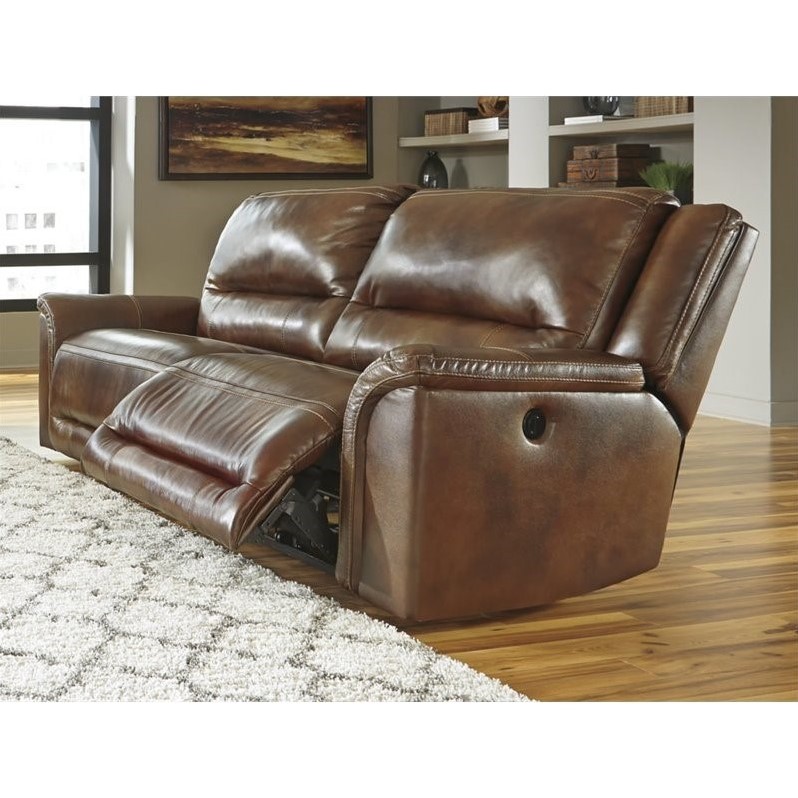 Ashley Jayron Leather 2 Seat Power Reclining Sofa in 