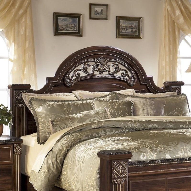 Ashley Gabriela Wood Queen Poster Panel Headboard in Brown B34767
