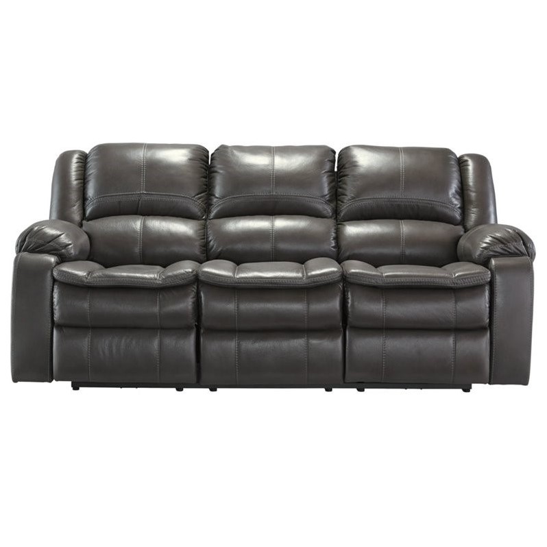 Ashley Long Knight Faux Leather Power Reclining Sofa in ...