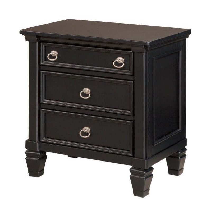 Ashley Greensburg 3 Drawer Wood Nightstand in Black - B671-93