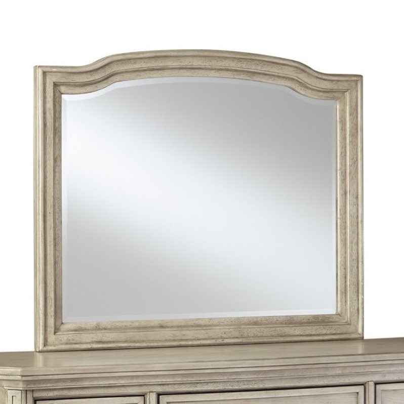 Ashley Furniture Demarlos Wood Frame Bedroom Mirror in Parchment White