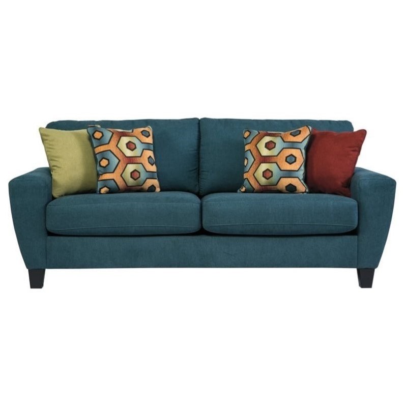 Ashley Sagen Fabric Queen Size Sleeper Sofa in Teal  9390239