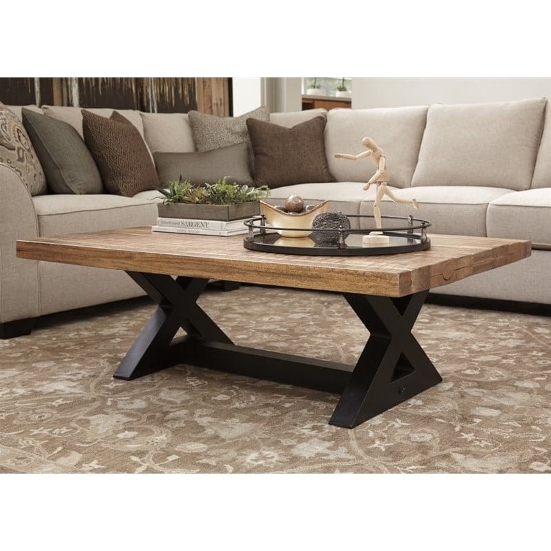Ashley Furniture Coffee Table Wild, Ashley Rogness Rustic Brown Round Cocktail Table