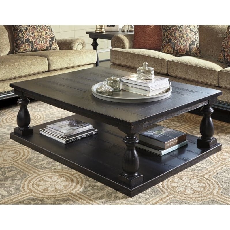 Ashley Furniture Mallacar Rectangular Coffee Table In Black T880 1