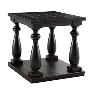 ashley furniture mallacar rectangular end table in black