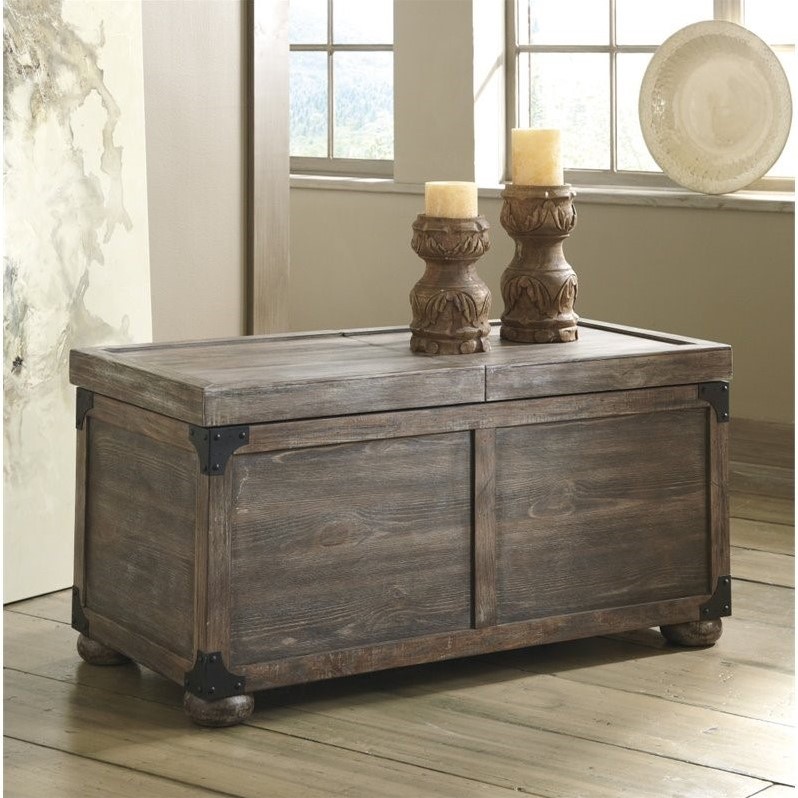 Ashley Vennilux Storage Coffee Table in Gray and Brown ...